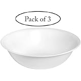 Corelle Livingware 1-quart Serving Bowl, Winter Frost White, Pack of 3