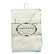 Bumkins Organic Cotton Hooded Towel Set - Sage Satin Trim