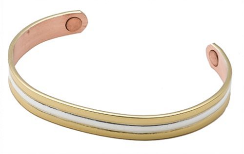 Sabona Gold/Silver Classic Duet Copper Magnetic Bracelet, Size L Sabona Gold/Silver Classic Duet Copper Magnetic Bracelet, Size L