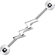 Surgical Steel Lightning Bolt Industrial Barbell Earring