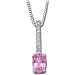 14Kt White Gold Rosey Pink Sapphire and Diamond Necklace
