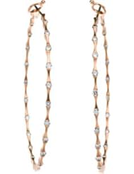 14K Rose Gold Diamond Hoop Earring