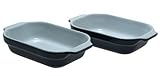 Emile Henry Provencal 8-1/2-by-5-1/2-Inch Lasagna Baker, Set of Two, Azure Blue