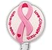 Pink Ribbon 3D Rubber Retractable Badge Holder