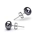 Jewelry : Black 6-7mm AAA Freshwater Pearl Earring Set