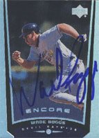 Wade Boggs, Tampa Bay Devil Rays, 1999 Upper Deck Encore Autographed Card