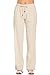 Poplooks Women's Junior Comfy Drawstring Linen Pants