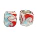A pair of silver plated, square Murano glass, spinning, bead-charms. Full 5mm opening for larger bracelets Only £2.50 postage no matter how many items you include in a parcel
