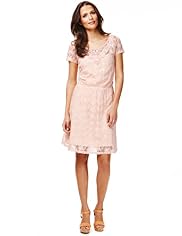 Indigo Collection Floral Lace & Mesh Dress