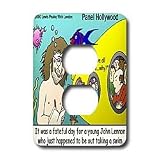 Londons Times Funny Music Cartoons - Beatles Collectible, Yellow Submarine - Light Switch Covers - 2 plug outlet cover