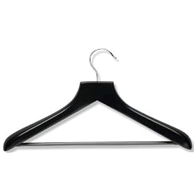 Honey-Can-Do HNGZ01524 Wood Wide Shoulder Suit Hangers, 2-Pack, Black