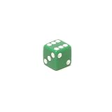 16mm d6 Green Opaque Square Edge Dice with Pips