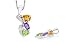 Multicut Citrine Amethyst Peridot Three STone Pendant Sterling Silver