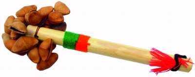 Cachos Peruvian Seed Pod Rattle on Bamboo Handle