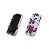 Premium White with Purple Flowers Design Snap-On Cover Hard Case Cell Phone ....