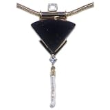 14-Karat Yellow Gold Druzy Onyx, Rainbow Moonstone, White Sapphire, Japanese Stick Pearl Pendant with a16