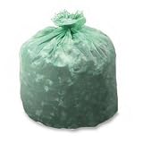 Stout EcoSafe~6400 Compostable Bags, 13 gallon, 0.85mil, 24 x 30, Green, 45 per Pack