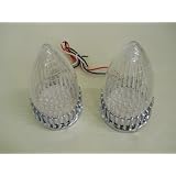 (2) 1959 Cadillac Style 40 LED Red Stop Turn Signal Tail Lights Clear Lens 