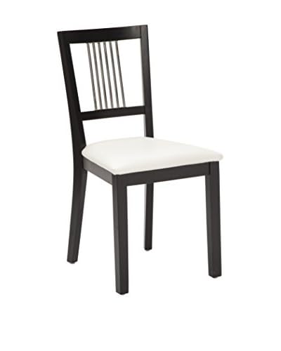 Glam Home Set Sedia 2 pezzi Bianco/Nero/Argento