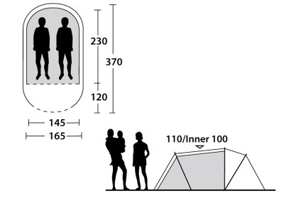 Outwell Tunnelzelt Fusion 200 mocca