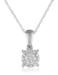 Surrounded By Love, 14k White Gold Pendant Necklace (1/3 cttw, I-J Color, I3 Clarity), 18"
