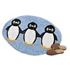 Penguin Party Tufted Rug - Ice Blue (26"x37" Oval)
