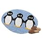 Penguin Party Tufted Rug - Ice Blue (26"x37" Oval)