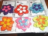 Hand Painted Wood Flower Earrings - AQUA & PURPLE