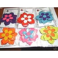 Click here to buy Hand Painted Wood Flower Earrings - PINK and AQUA by Exquisite Fine Candy & Gifts.