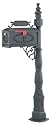 Fleur-de-Lis Rural Post Mailbox - 7 Colors - Rustproof! Choose Rural Color: Black