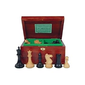 4 Inch Reintroduction Chess Set Mahogany Box by Jaques of London
