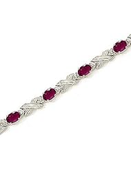 14kt Yellow Gold Oval Ruby and Diamond Bracelet
