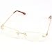 Fake Clear Lens Frameless Eyeglasses Rimless Gold