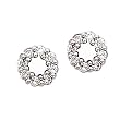 14k White Gold & Diamond Circle Post Earrings (0.50ctw)