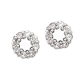 14k White Gold & Diamond Circle Post Earrings (0.50ctw)