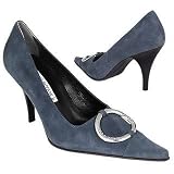 Luciano Padovan Dutch Blue Ring Detail Suede Pump Shoes