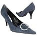 Luciano Padovan Dutch Blue Ring Detail Suede Pump Shoes