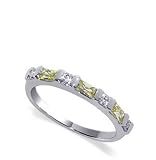 Nickel Free Sterling Silver Peridot Cubic Zirconia and Cleaf Cubic Zirconia Polished Finished Band Ring Size 5, 6, 7, 8, 9, 10