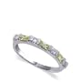 Nickel Free Sterling Silver Peridot Cubic Zirconia and Cleaf Cubic Zirconia Polished Finished Band Ring Size 7