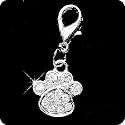 PURELY CHARMING Pet Charm / Pendant with Handset Swarovski Crystals - Paw / Dog Pawprint