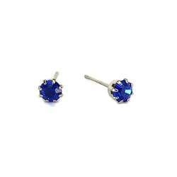 September Birthstone Stud Fashion Earrings, Sapphire