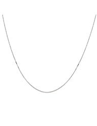 Klassics 10k White Gold 1.0mm Hollow Box Chain Necklace, 20"