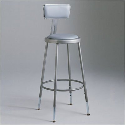 600 Series Upholstered Stool with Adjustable Legs and Backrest (25