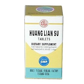 Click here to buy HUANG LIAN SU TABLETS (Jing Zhi Huang Lian Su Pien) 100mg X 100 pills per bottle.