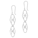 Sterling Silver Double Arabesque Links Drop Earrings