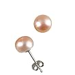 Peach Pink 4.5-5mm AAAA Cultured Pearl Platinum Overlay Sterling Silver Stud Earrings (LS1B) Peach Pink 4.5-5mm AAAA Cultured Pearl Platinum Overlay Sterling Silver Stud Earrings (LS1B)