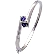 14K White Gold Tanzanite and Diamond Bangle Bracelet