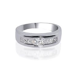 Sterling Silver Band Cubic Zirconia Ring