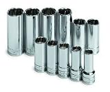 S K Hand Tools (SKT1871) 11 Piece 3/8 Drive Metric Deep 12 Point Socket Set