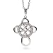Eve's Addiction Wheel of Being Sterling Silver and CZ Celtic Cross Pendant